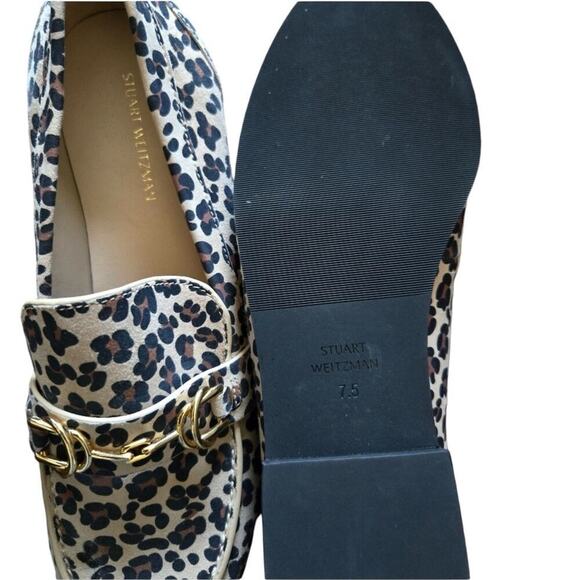 Stuart Weitzman Owen Buckle Loafer In Spotted Cheetah Suede Golden Beige 7.5 - Picture 14 of 15
